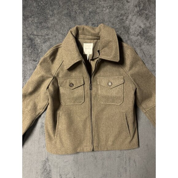 Avec Les Filles Relaxed Collared Zip Pocket Jacket L - Picture 2 of 8